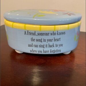 Decorative Blue and Yellow Keepsake Box